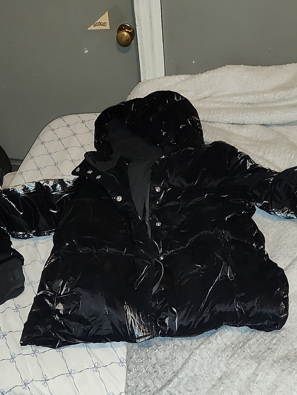 GAP Shiny Black Kids Puffer Jacket with Hood